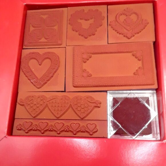 Country Hearts Rubber Stamp Set + Happy Birthday Stamp Set +2 Ink Pads Vintage - Picture 2 of 10